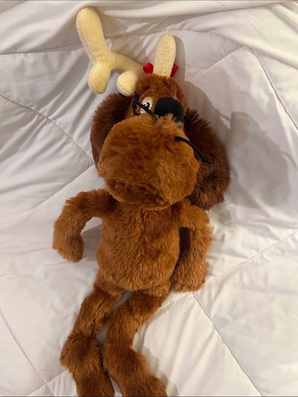 Max from The Grinch Plush Brown  Stuffed Animal with Cream Antlers